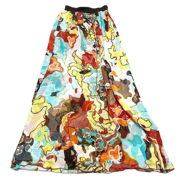 Diane Von Furstenberg multi-coloured silk maxi skirt or strapless dress size 6 - Picture 2 of 10